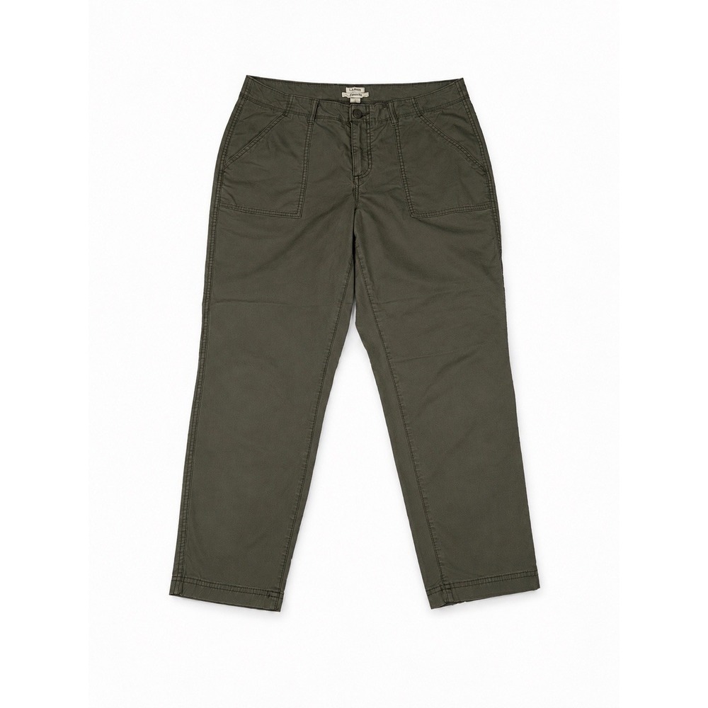L.L.Bean Comfort Trail Pants Women's 12 Petite Favorite Fit Olive Green Stretch